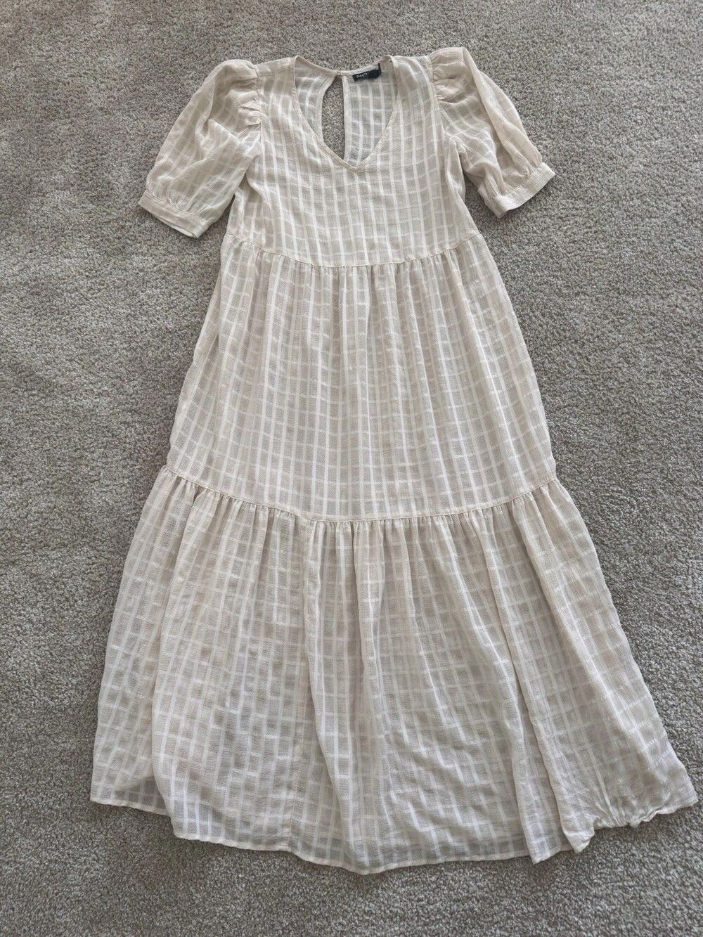Nastygal Cottage Core Retro Plaid puff sleeve Boho Festival Preppymaxi dress Y2K